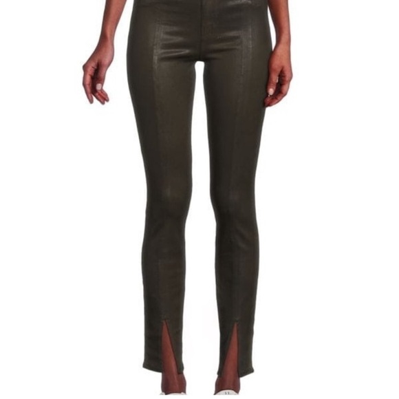 L' AGENCE Jyothi High Rise Split Ankle - Color:  Noir Coated #8. - Picture 1 of 15